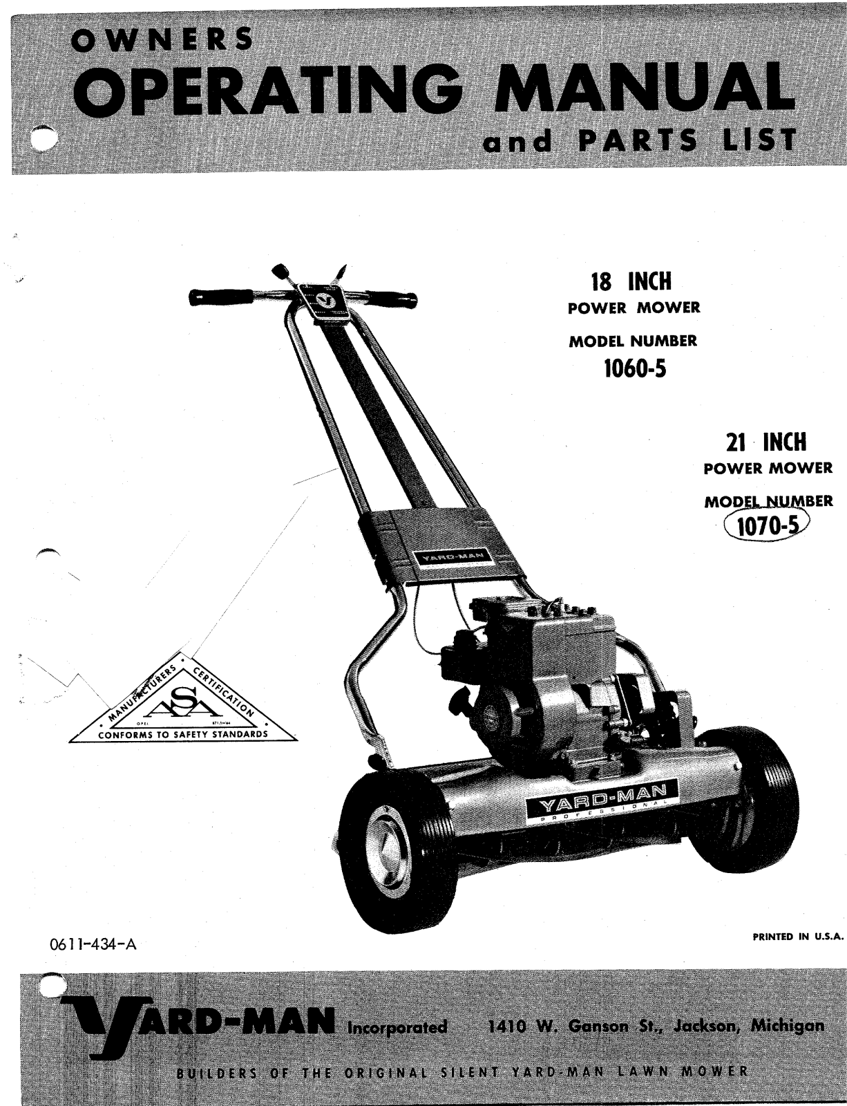 Yard-Man 1070-5, 1060-5 User Manual