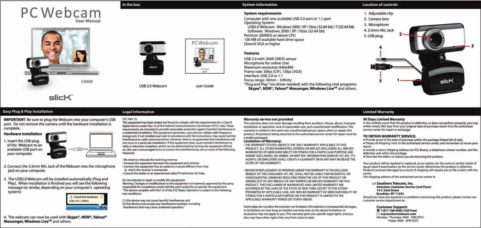 Slick CA505 User Manual