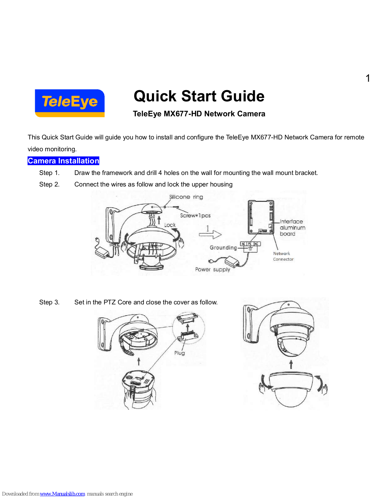 TeleEye MX677-HD Quick Start Manual - ManualMachine.com