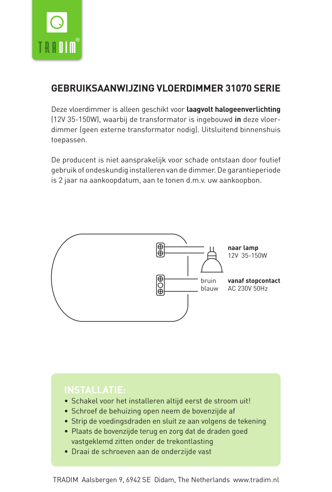 TRADIM 31070 Installation Manual - ManualMachine.com