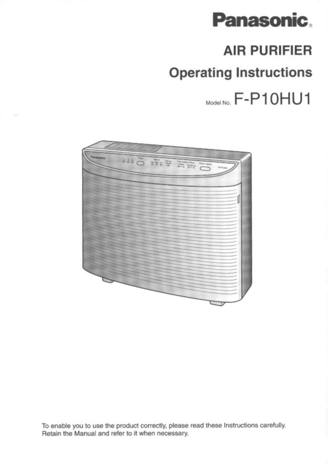 Panasonic f-p10hu1 Operation Manual