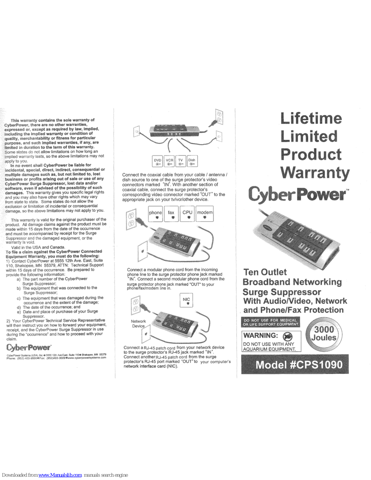 CyberPower CPS1090 Quick Manual - ManualMachine.com