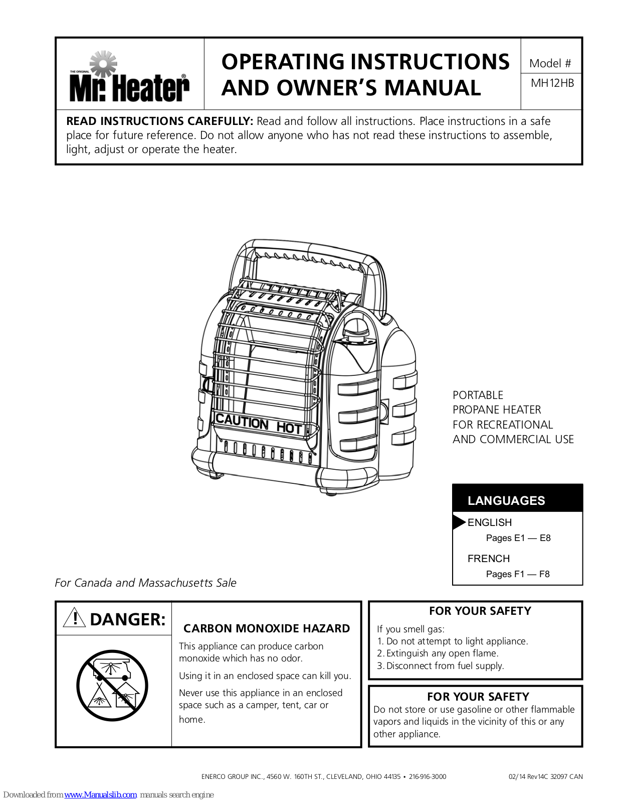 Mr. Heater MH12HB, MH9BX Owner's Manual