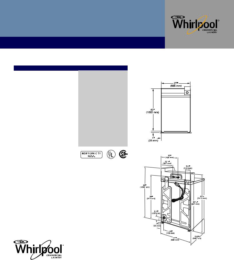 Whirlpool CAE2743BQ Specification Sheet