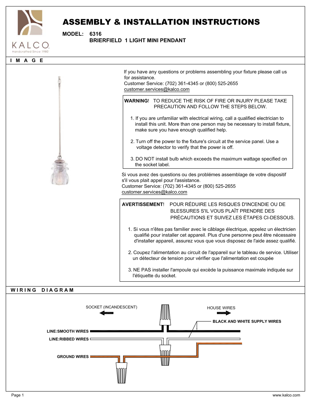 Kalco 6316PS Assembly Guide - ManualMachine.com