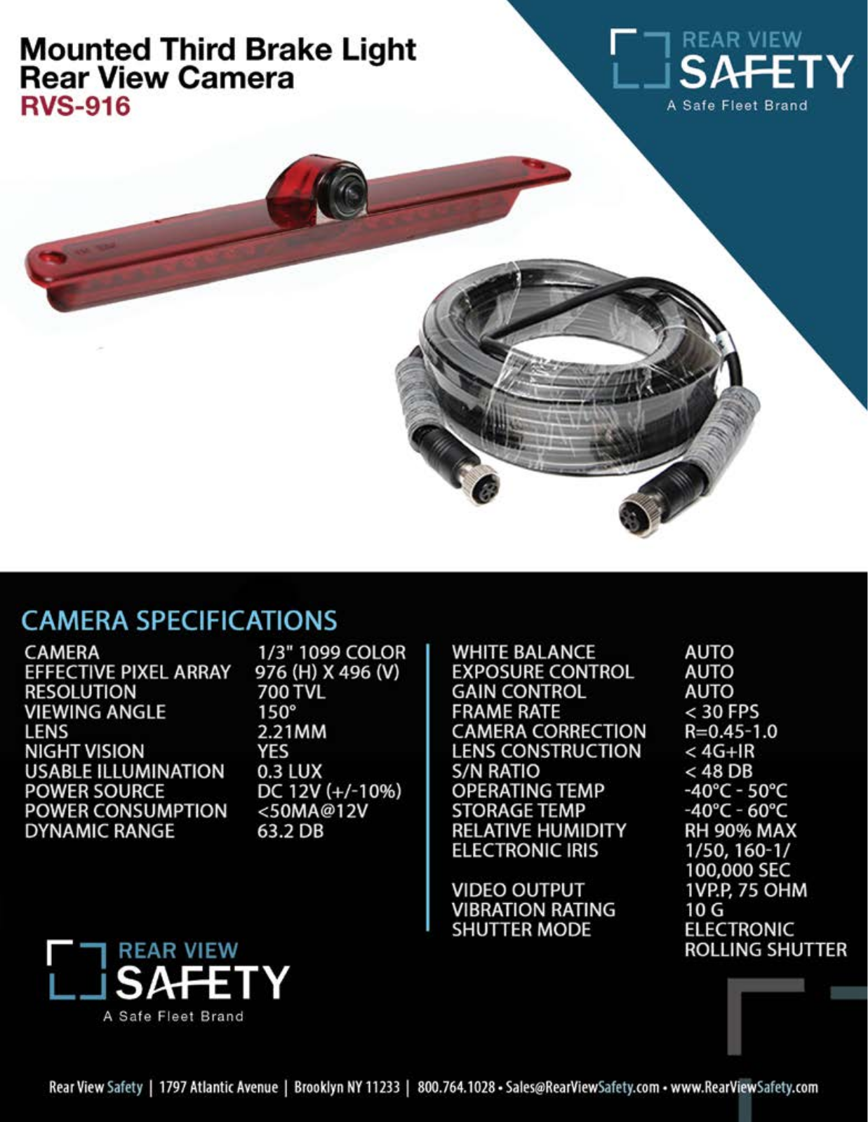 RVS Systems RVS-916, RVS-916-04, RVS-916-NC, RVS-916619N-NM Specsheet