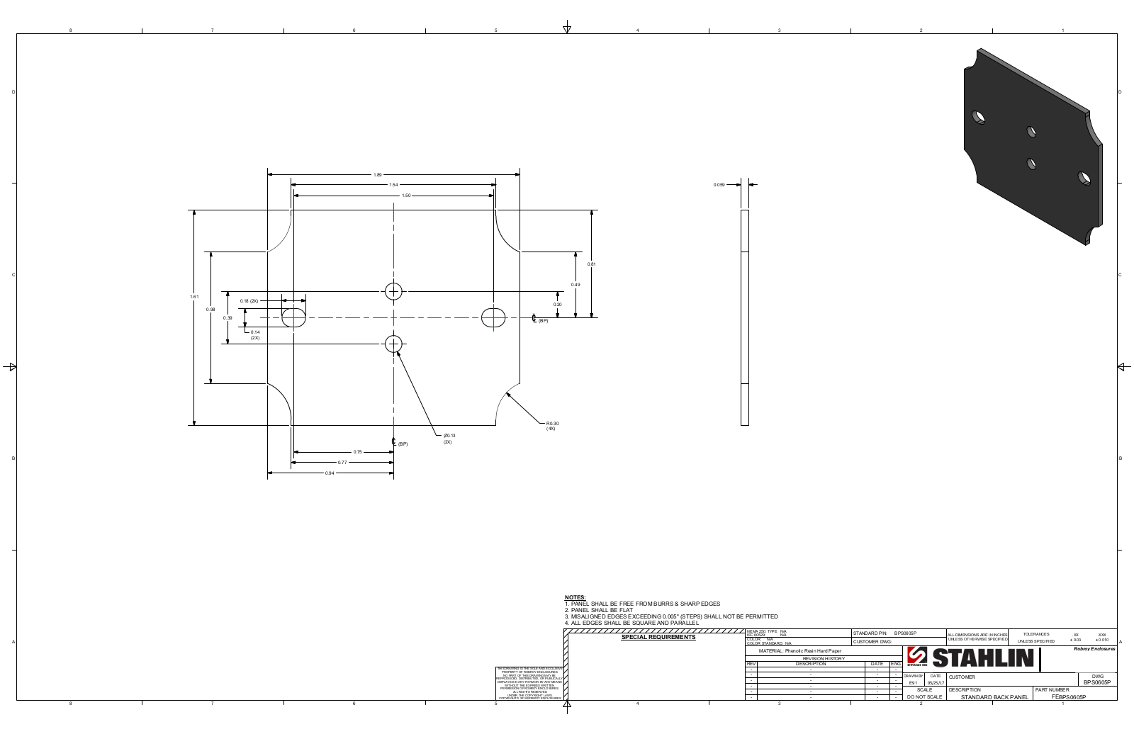 Stahlin BPS0605P Reference Drawing