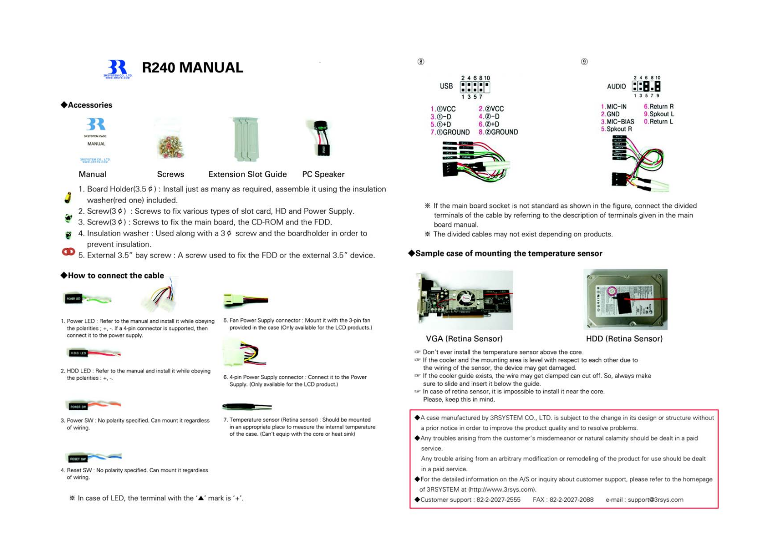 3R SYSTEM R240 User Manual