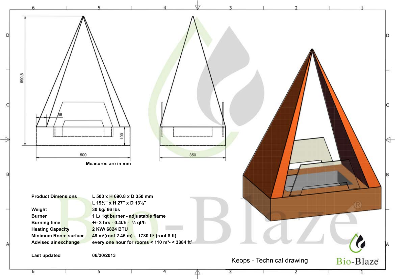 Bio-Blaze BBKEB Technical Drawing - ManualMachine.com