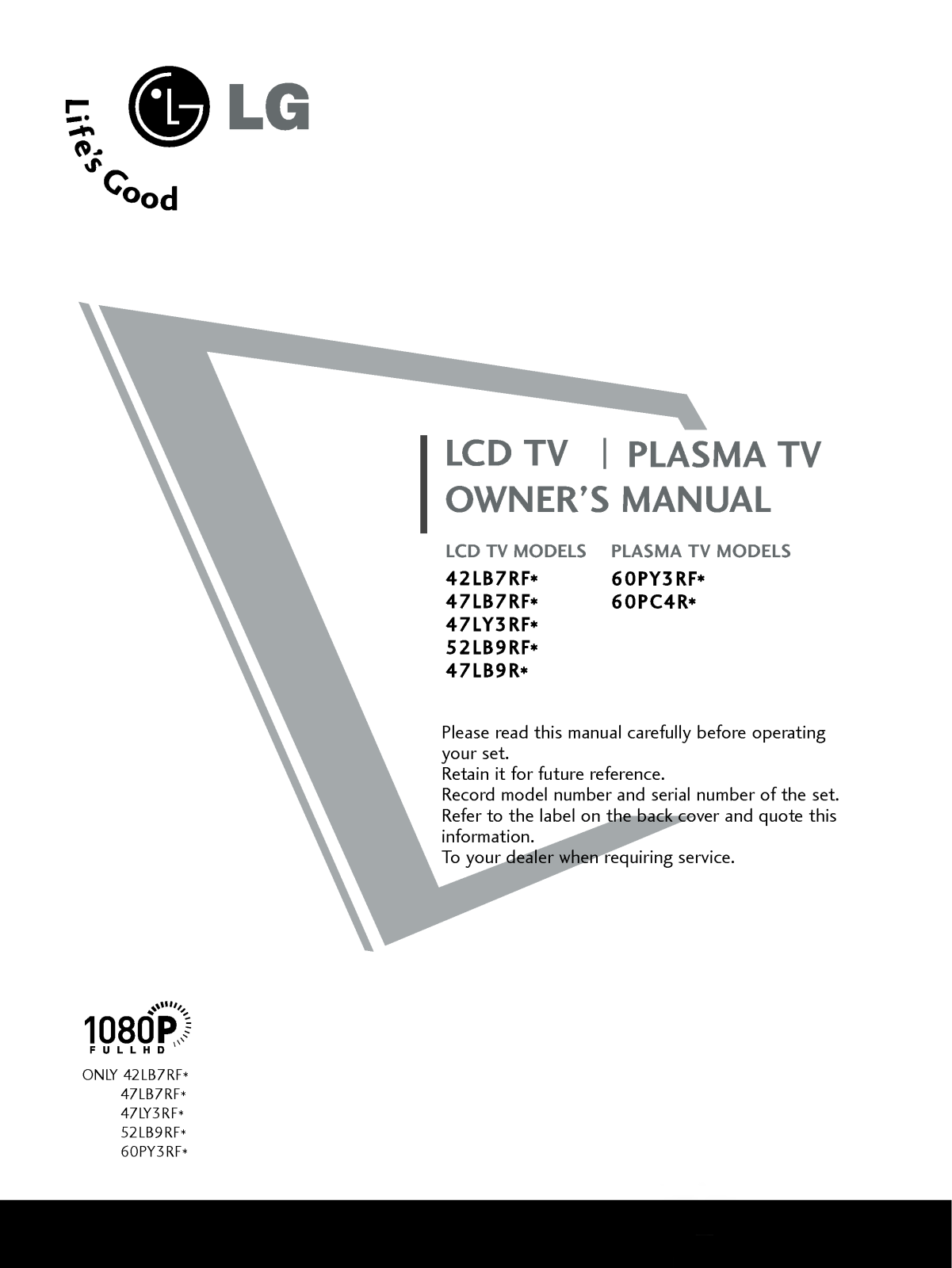 LG 52LB9RF User Manual