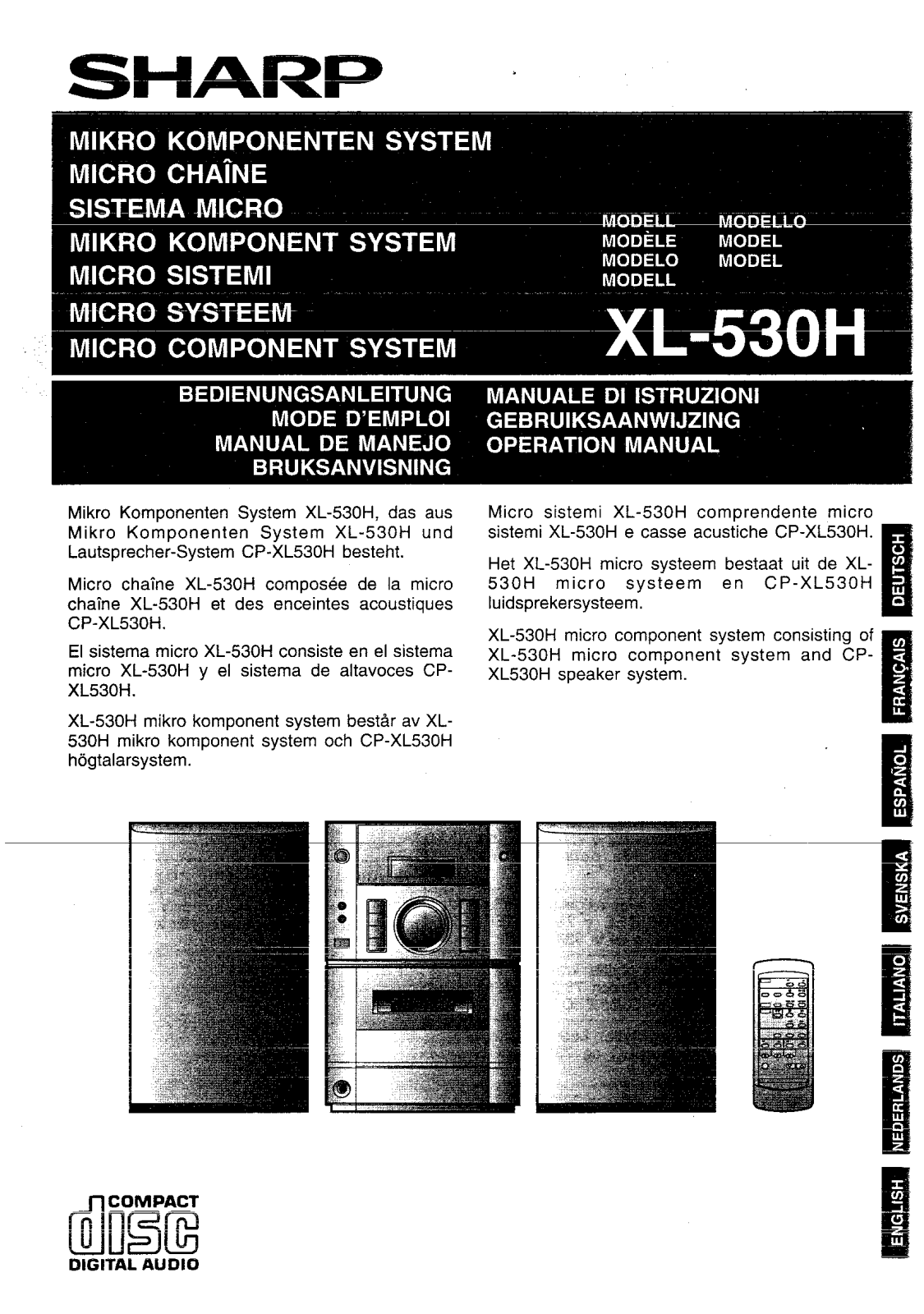 Sharp XL-530H User Manual