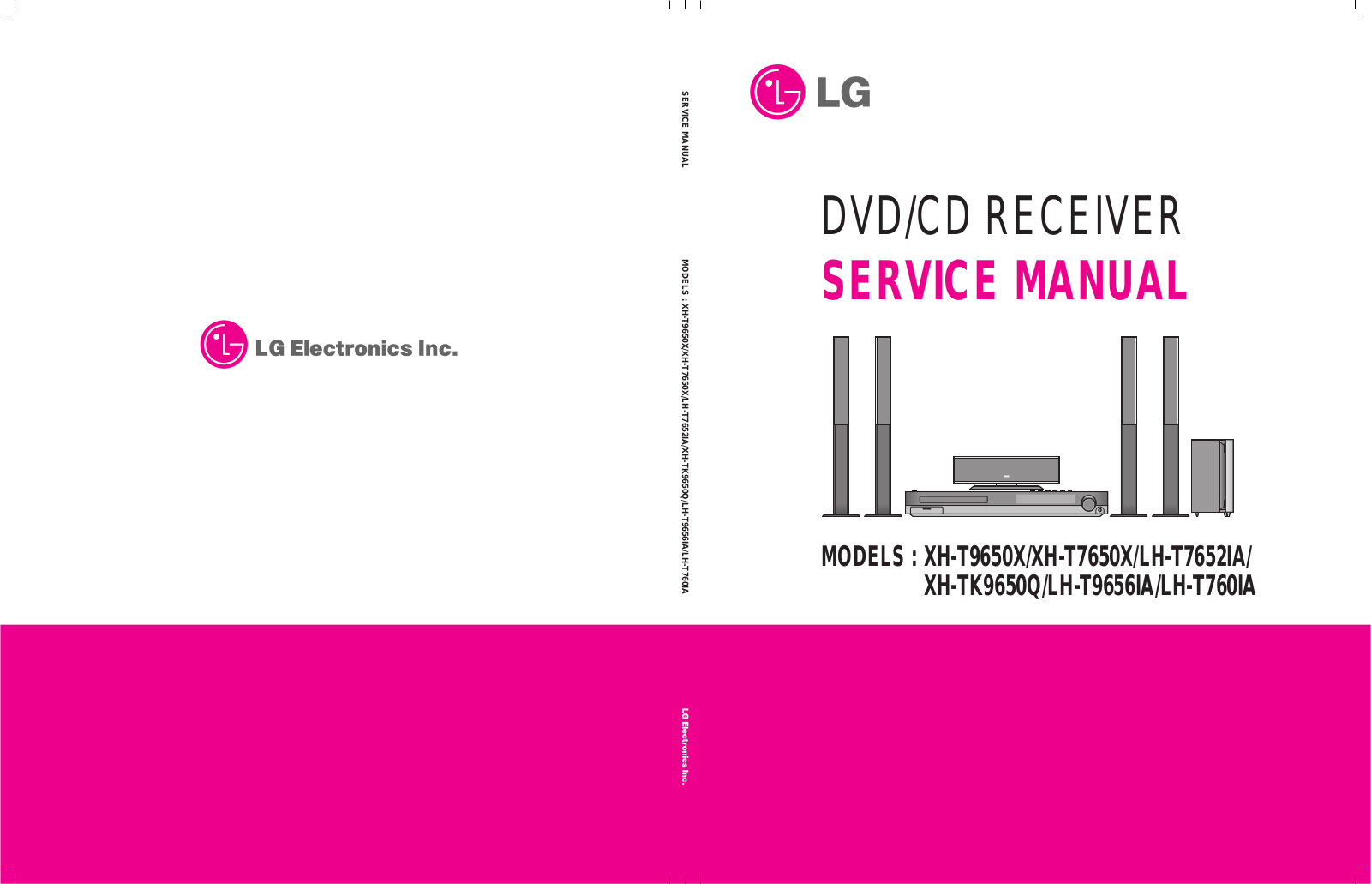 LG LHT-7601-IA, LHT-7652-IA, LHT-9656-IA, XHT-7650-X, XHT-9650-X Service manual