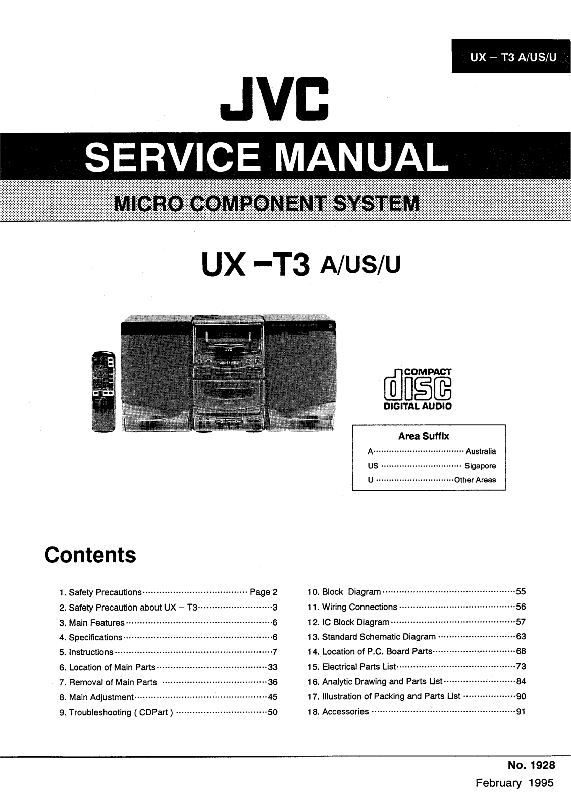 JVC UXT-3 Service manual