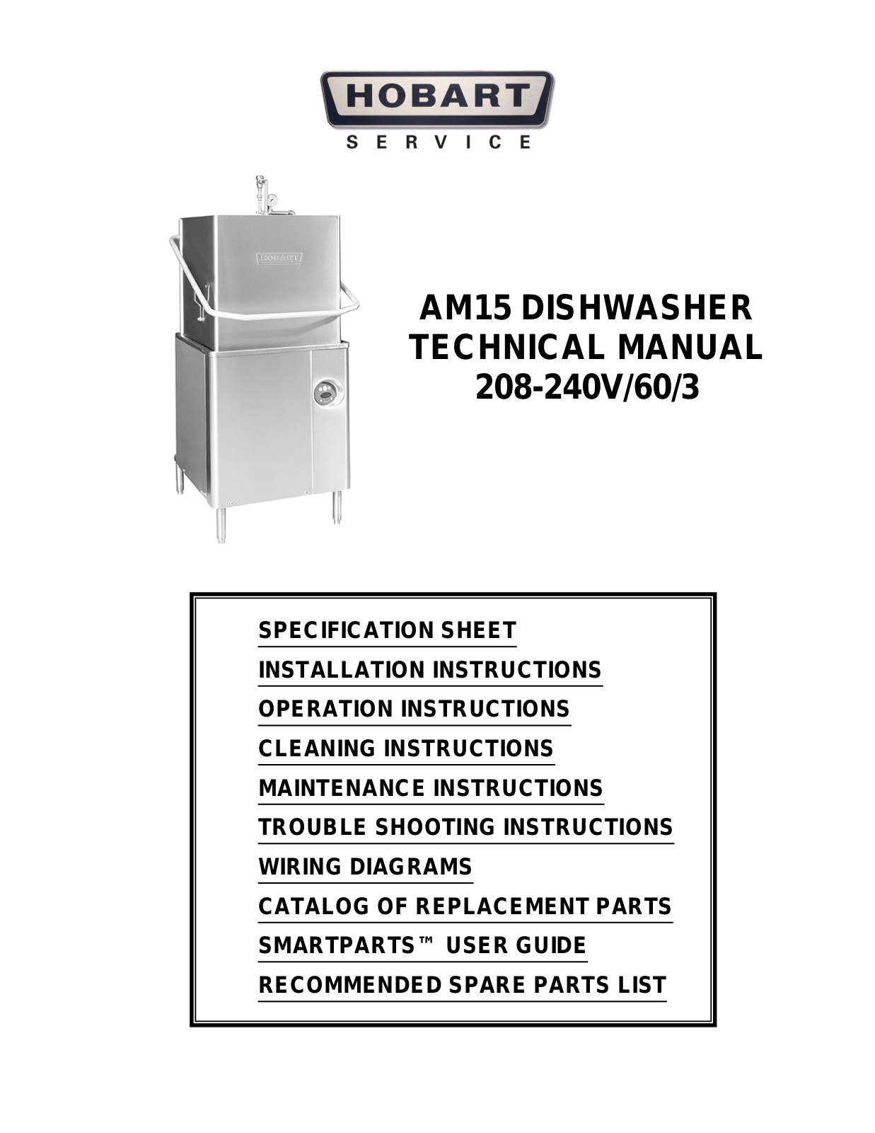 Hobart Service AM15 Technical Manual