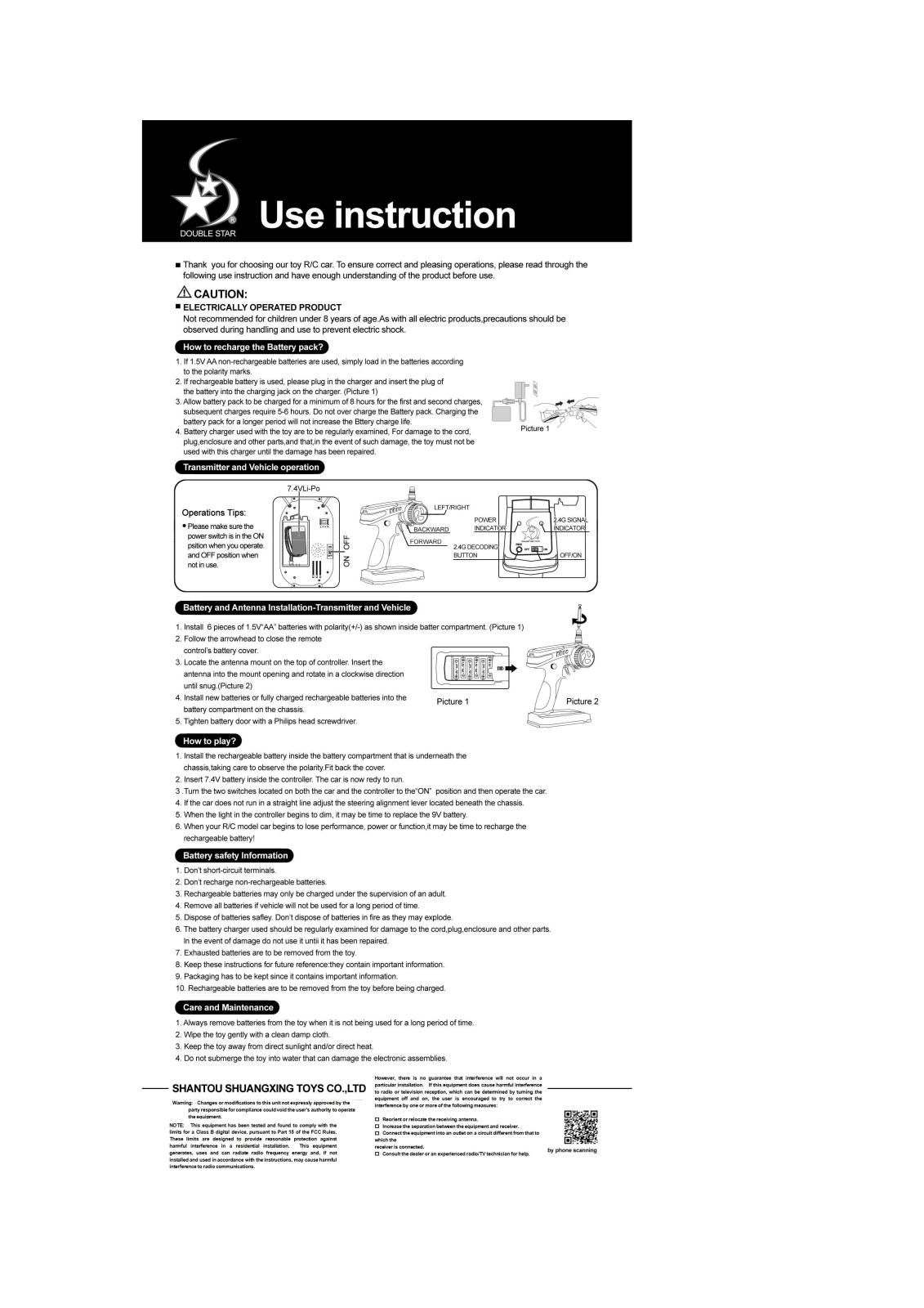 SHANTOU SX123 00 User Manual