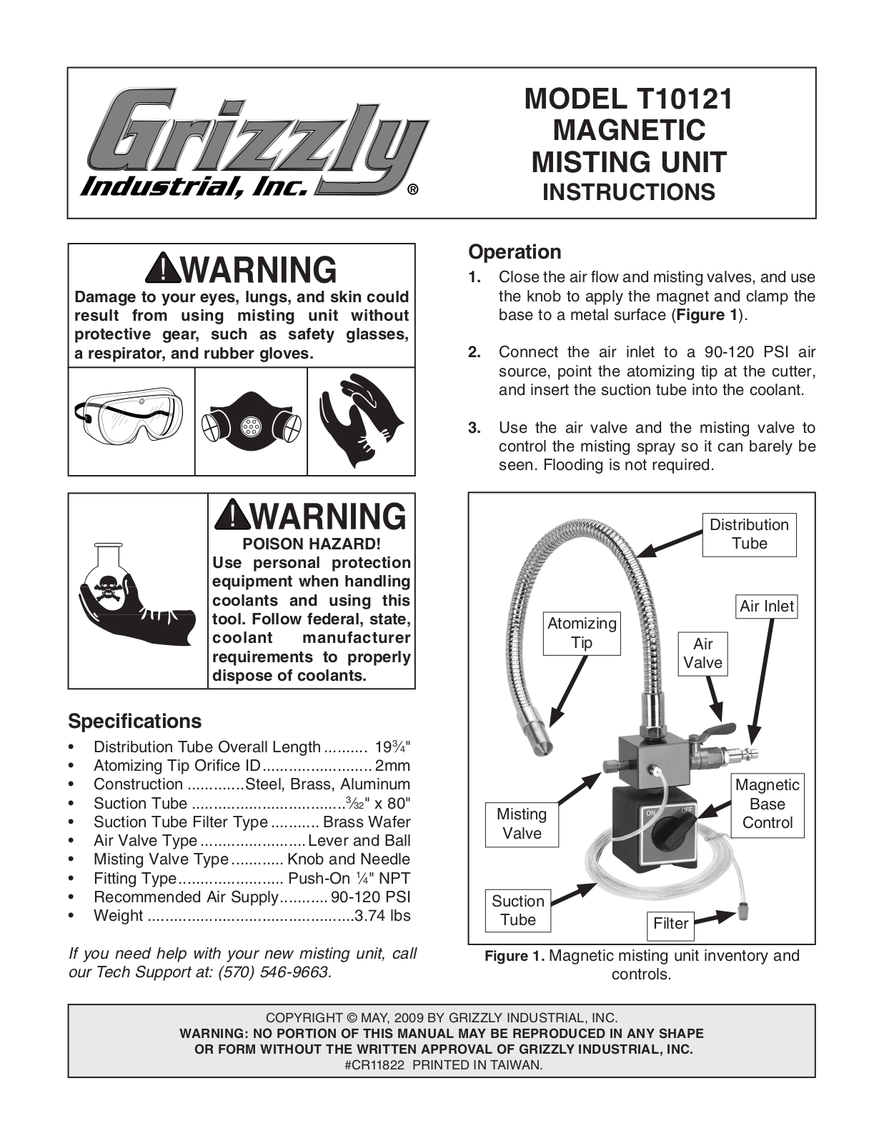 Grizzly T10121 User Manual