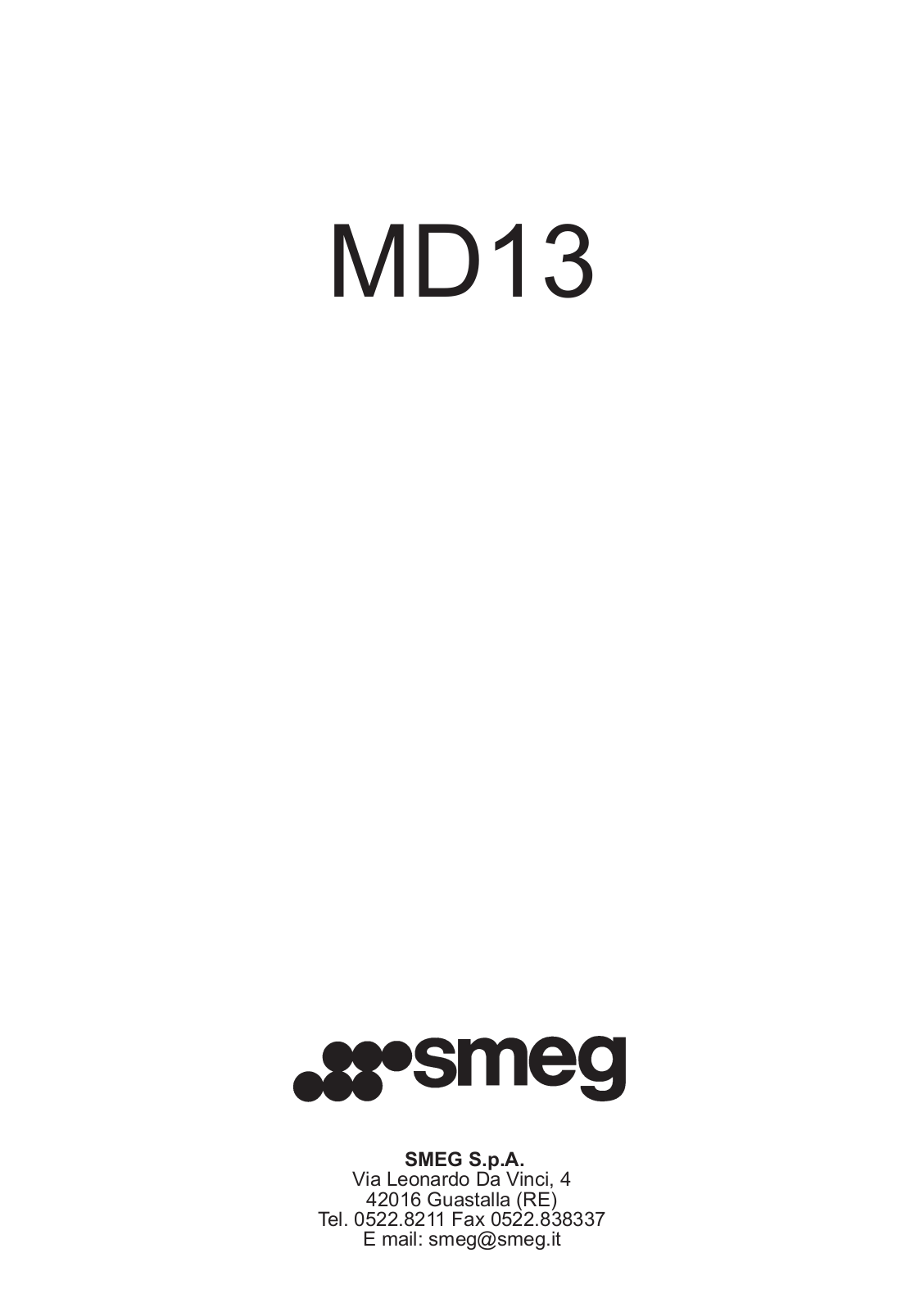 Smeg MD13-CR User Manual