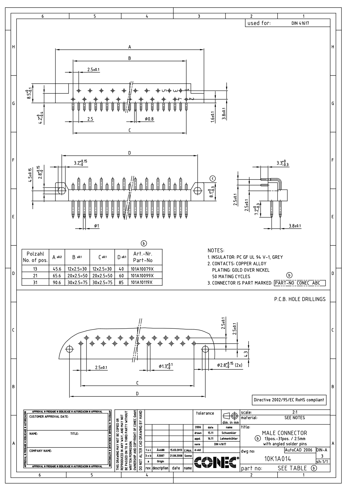 CONEC STIFTL. 21W Datasheet - ManualMachine.com