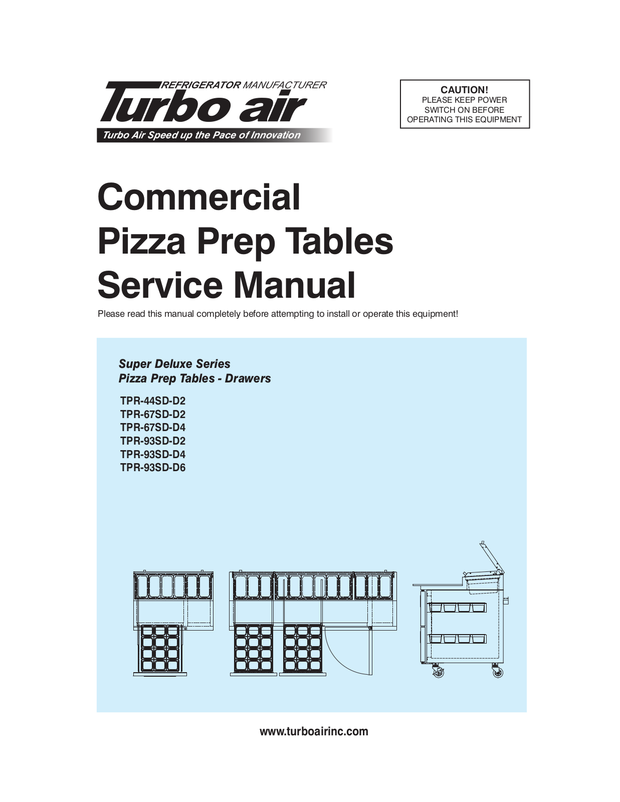 Turbo Air TPR-44SD-D2 Service Manual