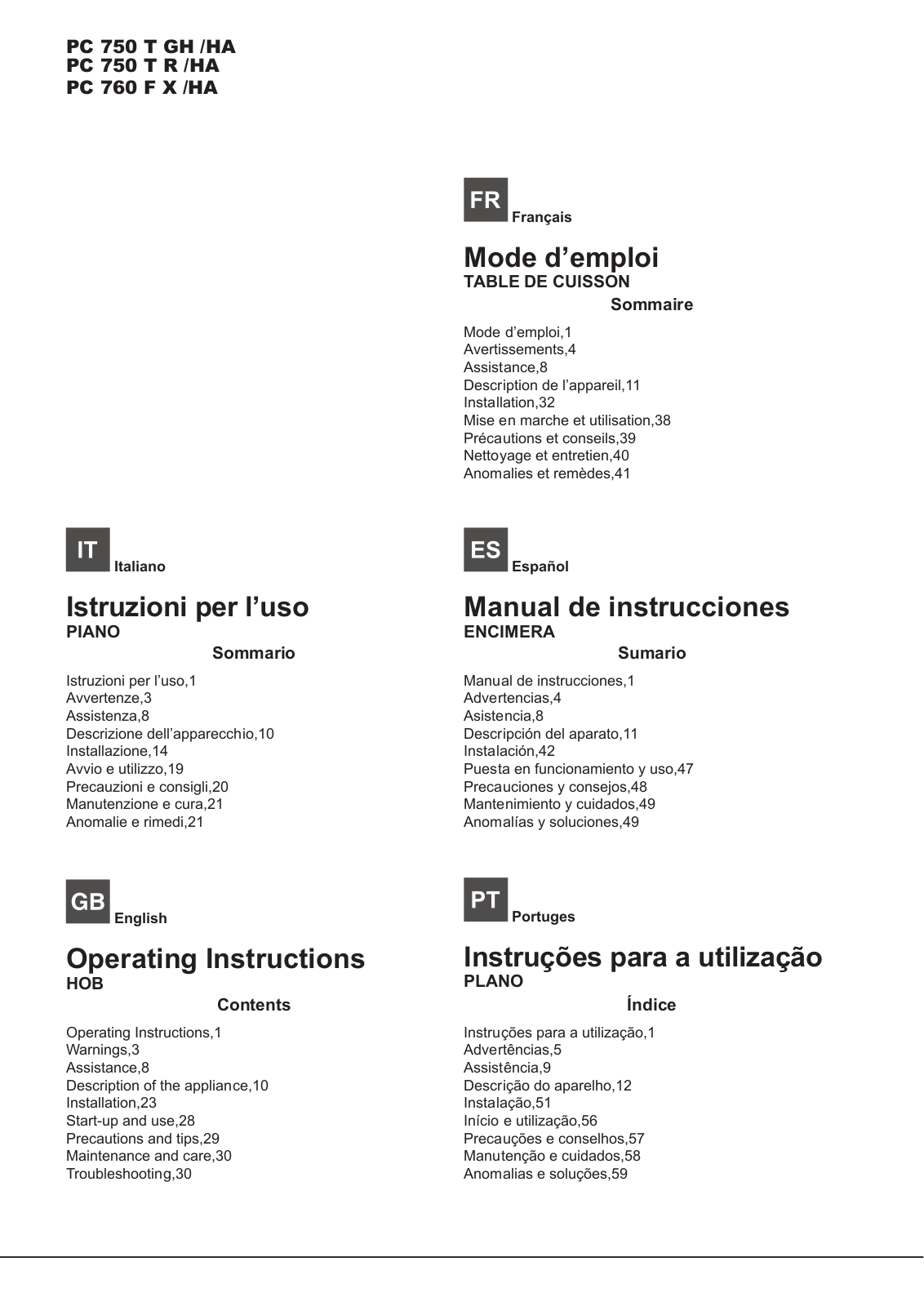 Hotpoint-Ariston PCN 750 T (AN) R /HA User manual