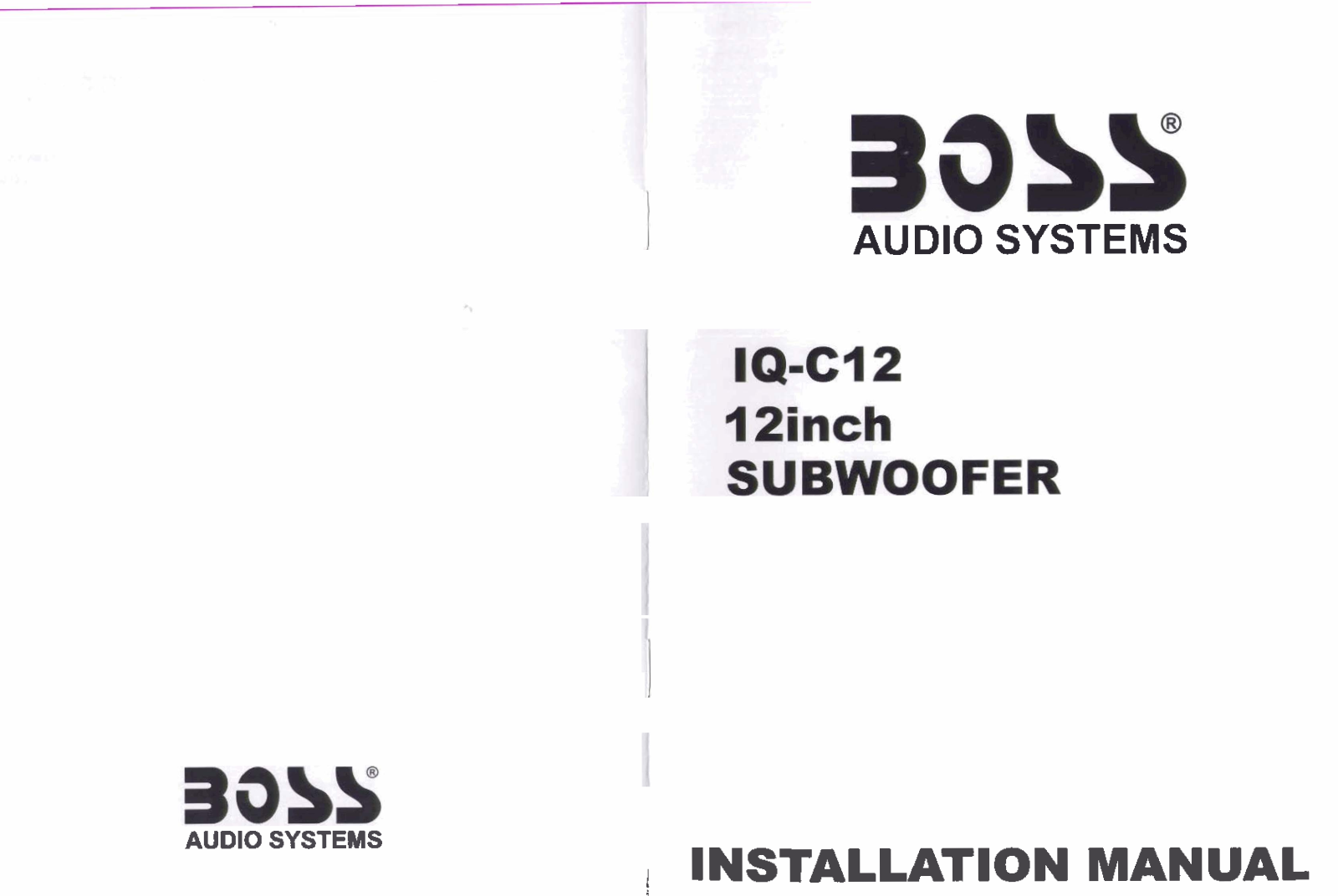 Boss Audio IQ-C12 User Manual