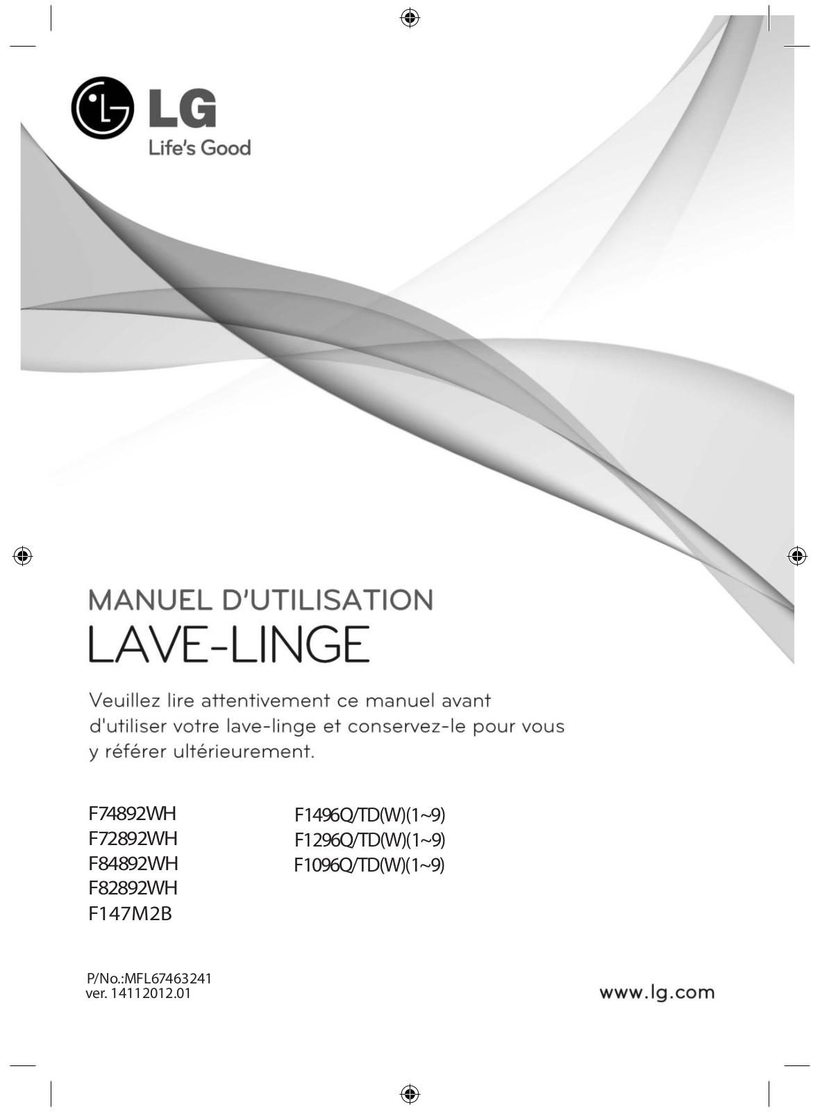 LG F82892WH, F82810WH User Manual