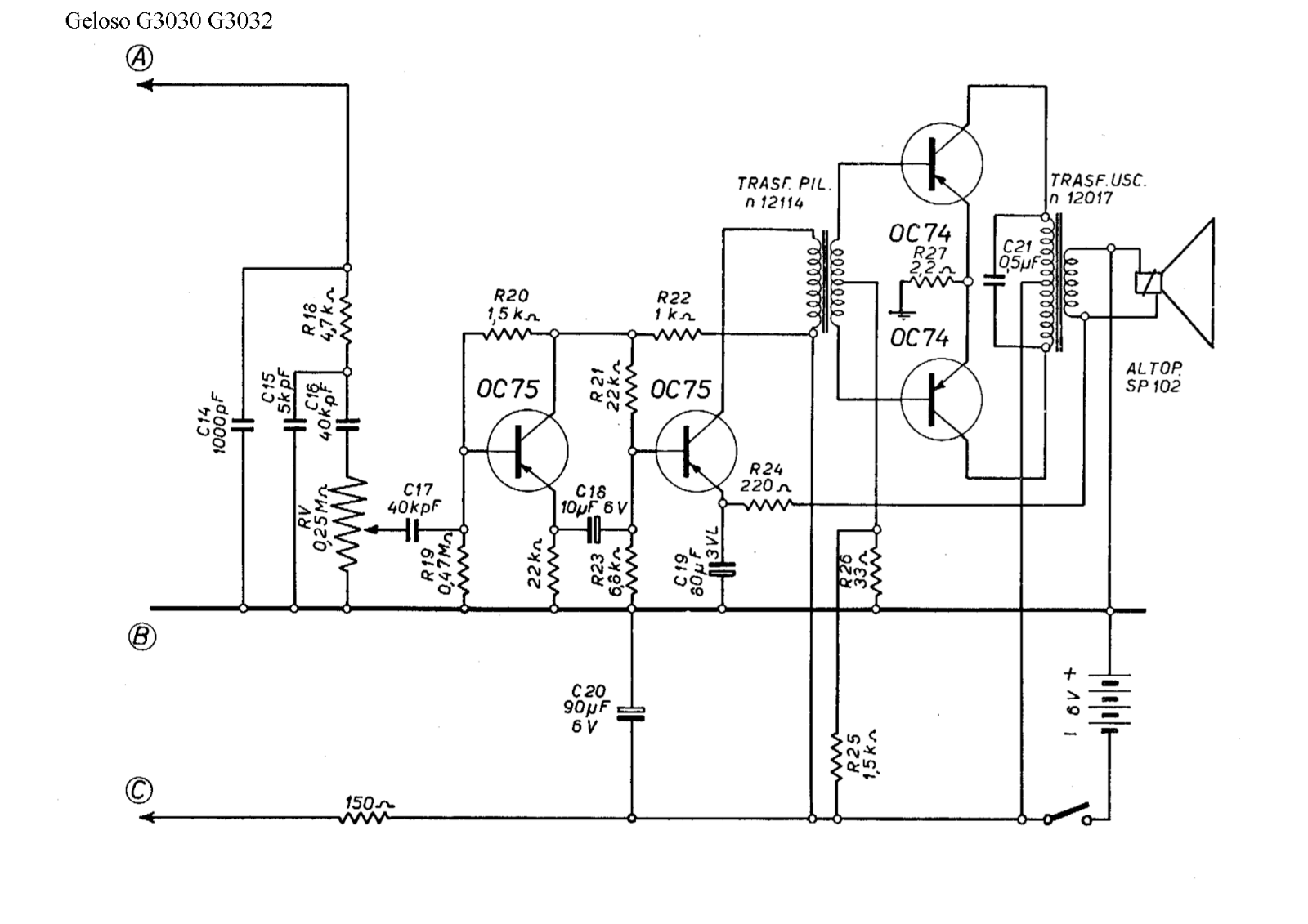 Geloso g3030, g3032 schematic