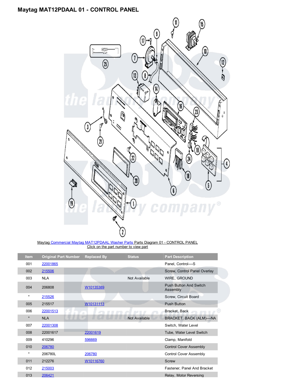 Maytag MAT12PDAAL Parts Diagram