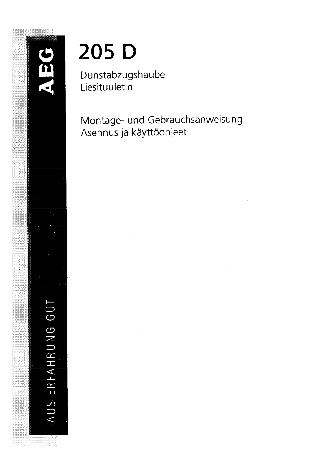 AEG 205D User Manual