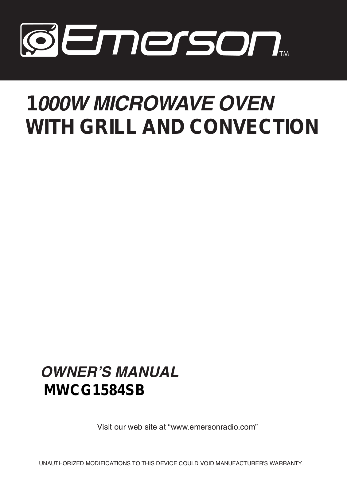 Emerson MWCG1584SB User Manual