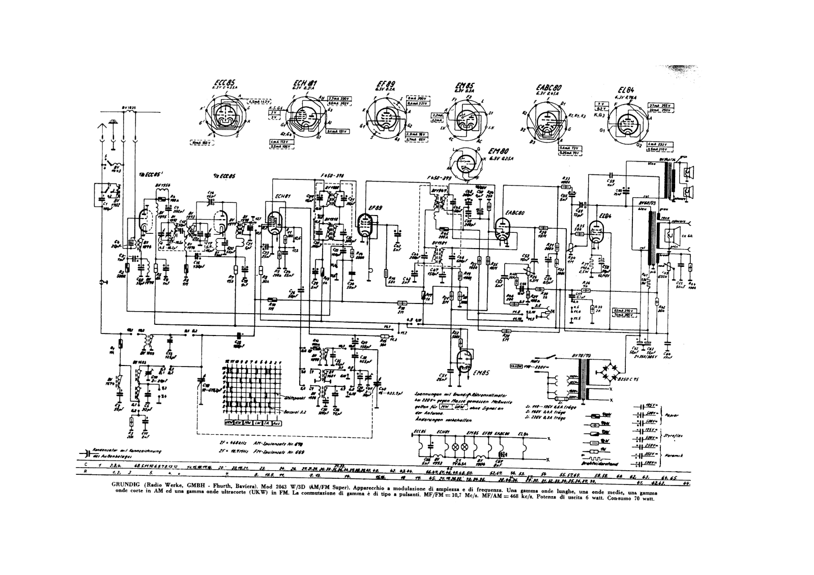 Grundig 2043 schematic