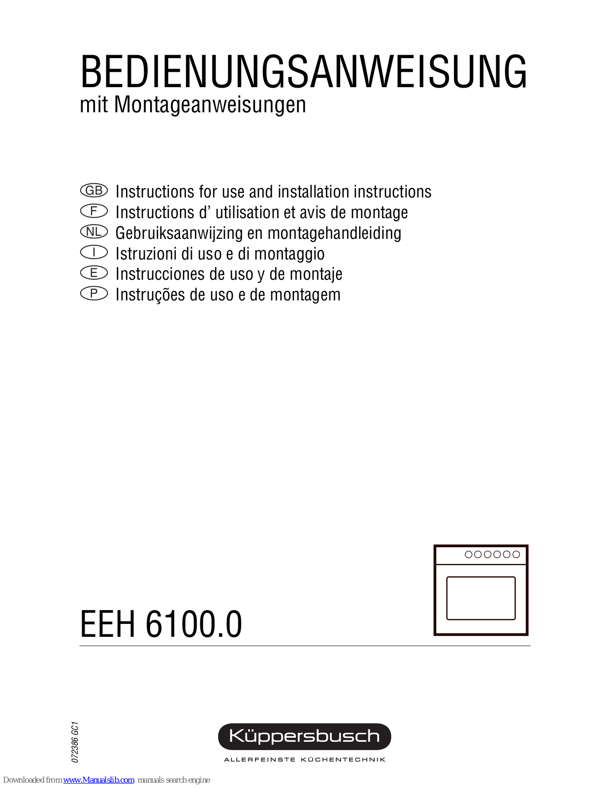 Küppersbusch EEH 6100.0 Instructions For Use And Installation Instructions