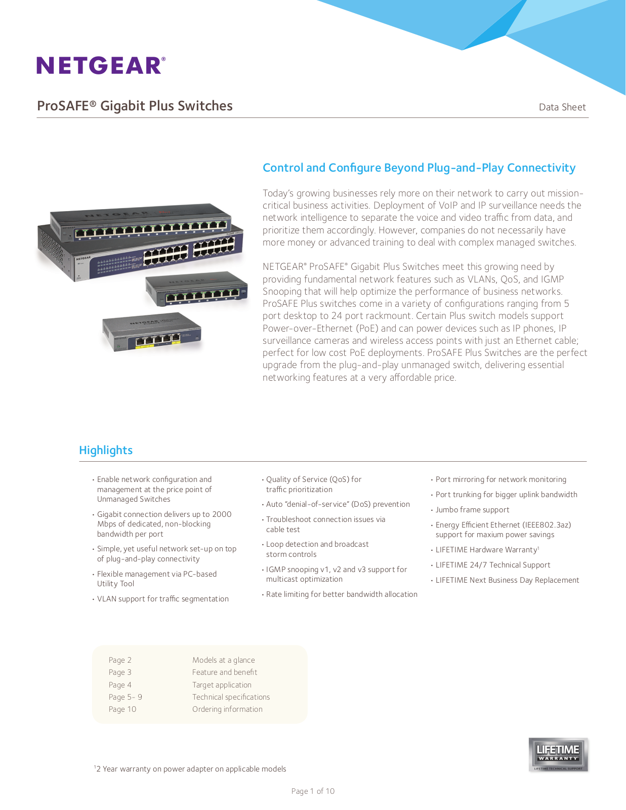 Netgear JGS524PE-100EUS Product Data Sheet