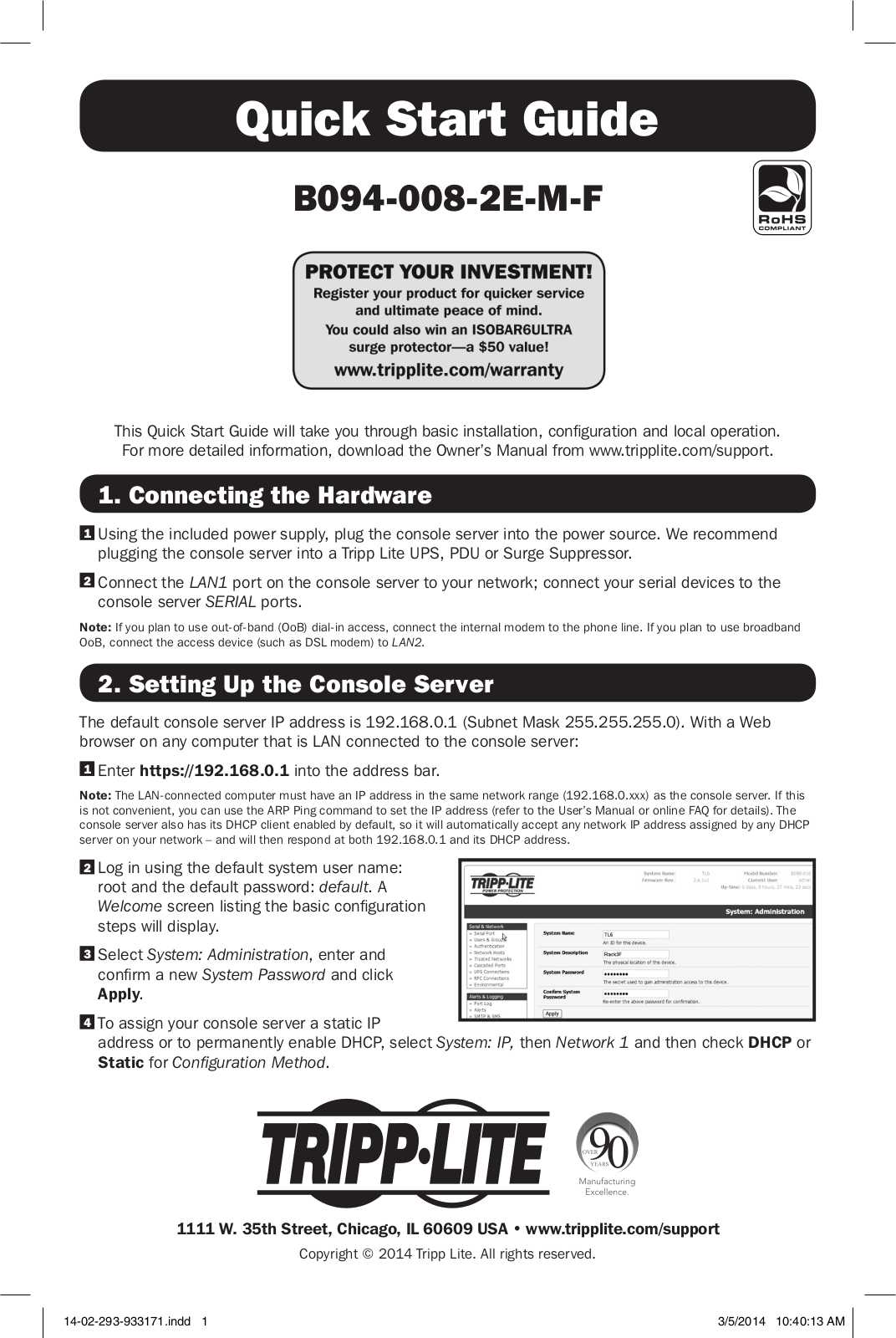 Tripp lite B094-008-2E-M-F User Manual