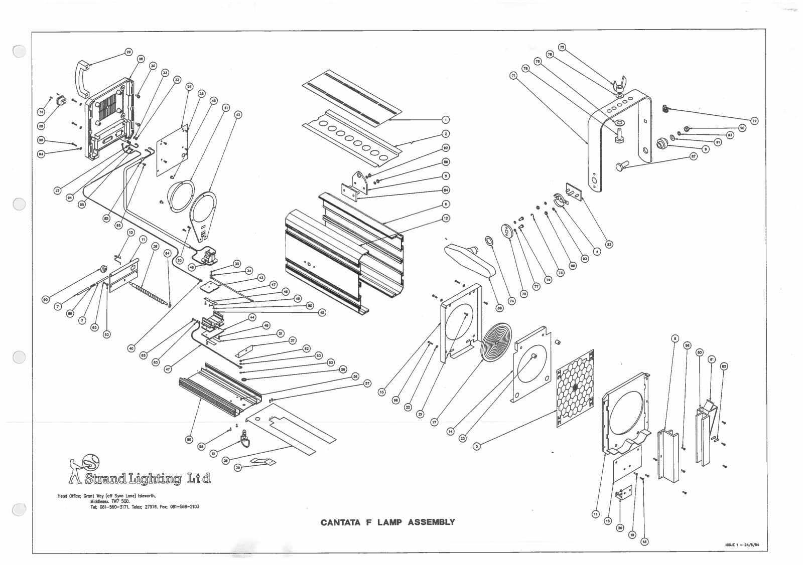 Strand Cantata F Lamp Assembly Exploded Diagram - ManualMachine.com