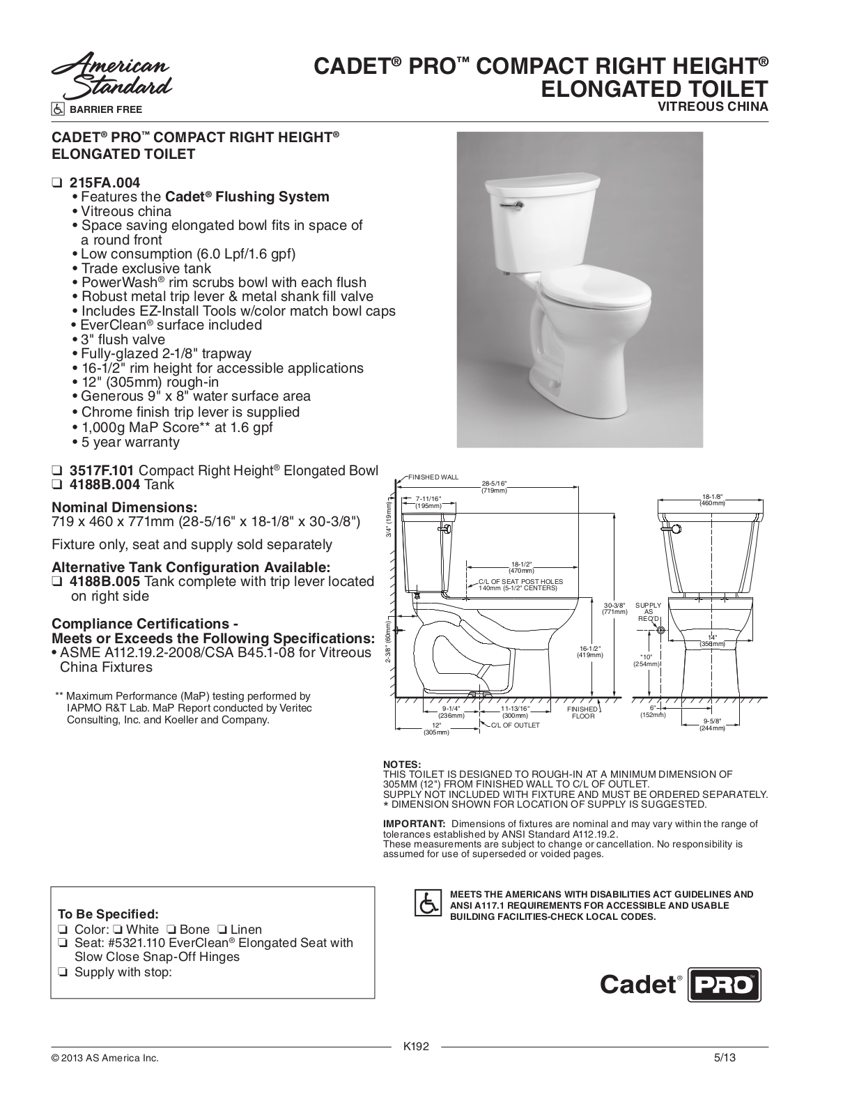 American Standard ASD10293 Specifications - ManualMachine.com