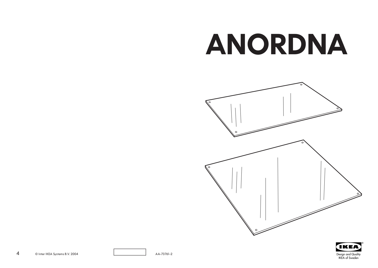 IKEA ANORDNA GLASS SHELF 16X7 Assembly Instruction