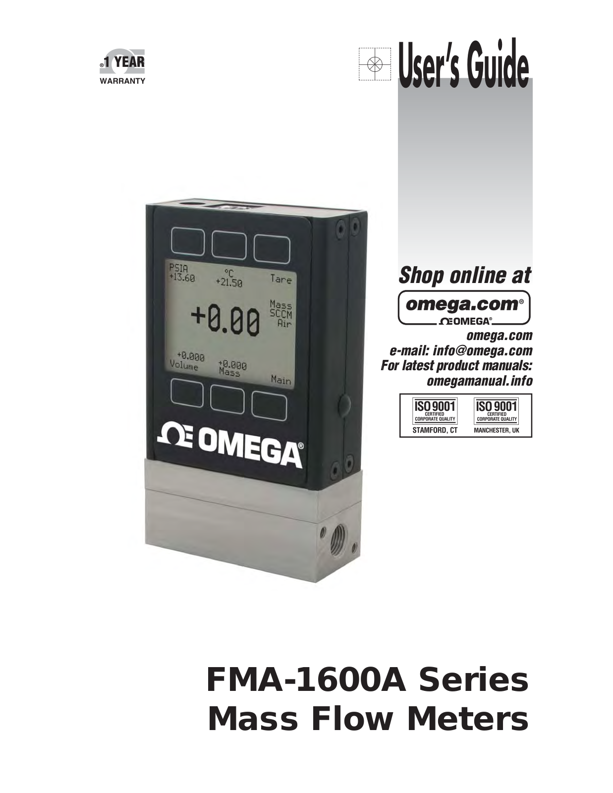 Omega Products FMA-1600A Installation  Manual