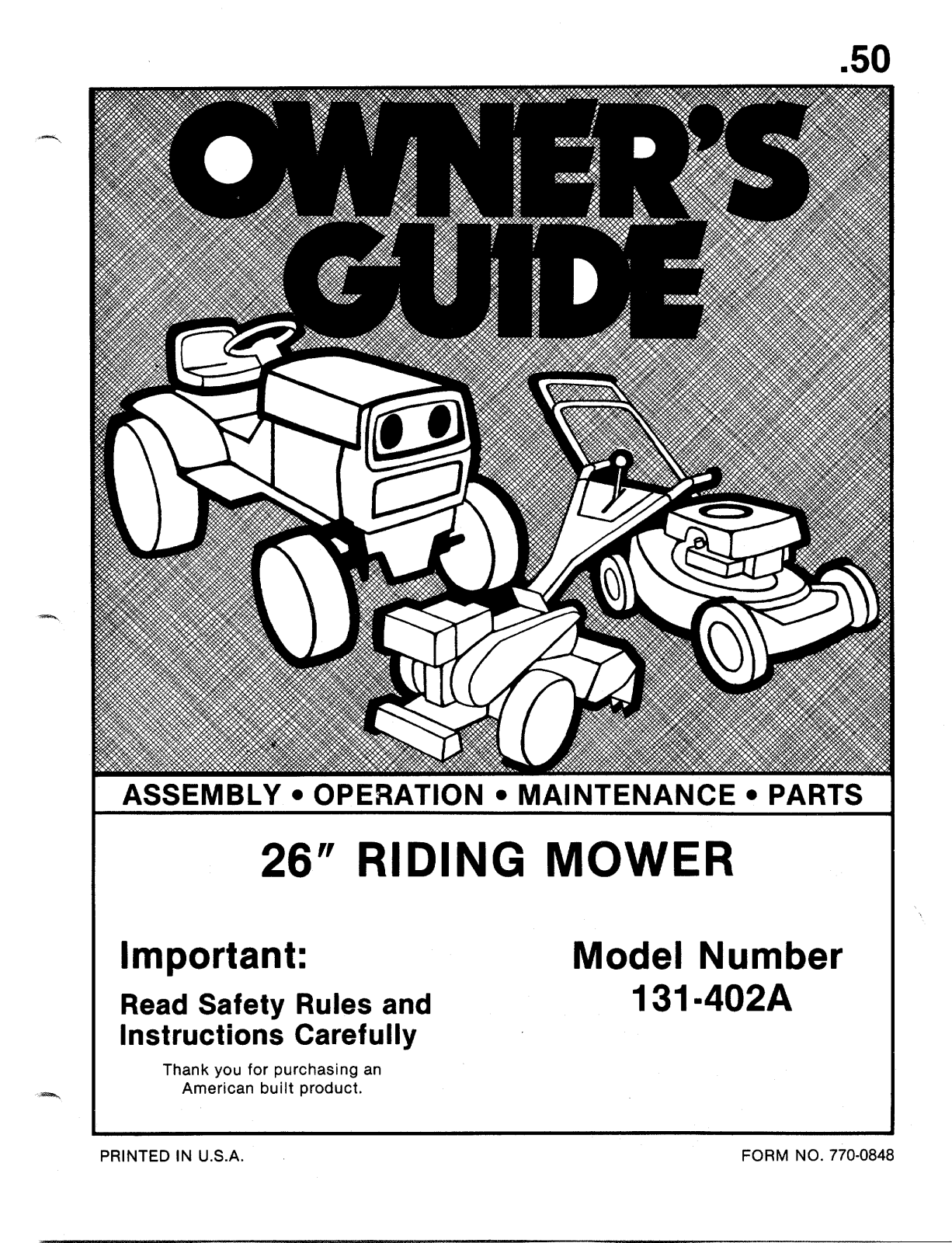 Bolens 131-402A User Manual