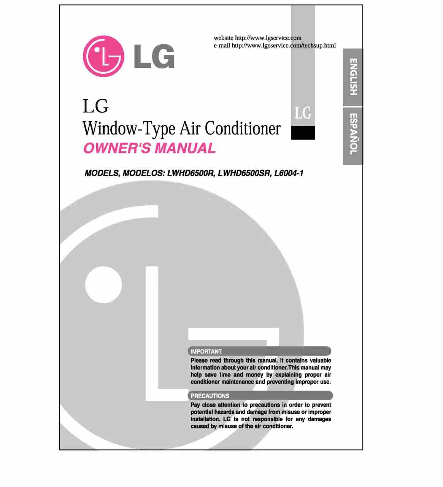 LG Electronics L6004-1, LWHD6500SR, LWHD6500R User Manual