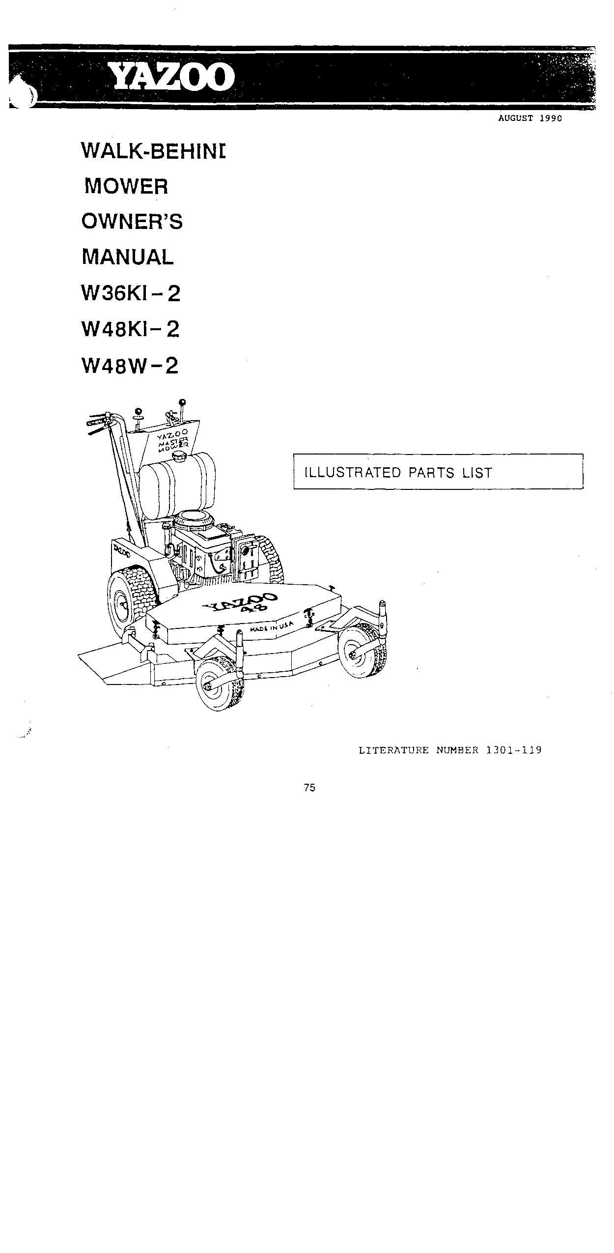 Yazoo/Kees W36KI-2, W48W-2, W48KI-2 User Manual