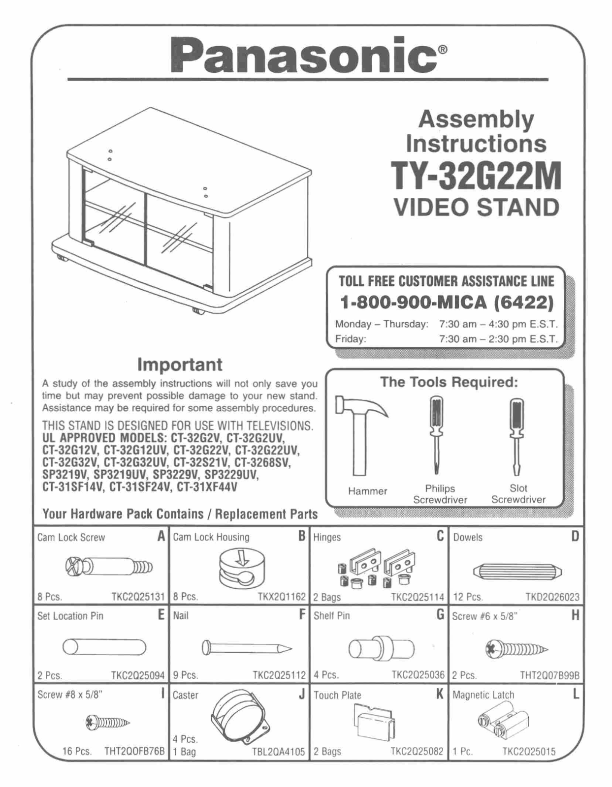 Panasonic TY-32G22M User Manual