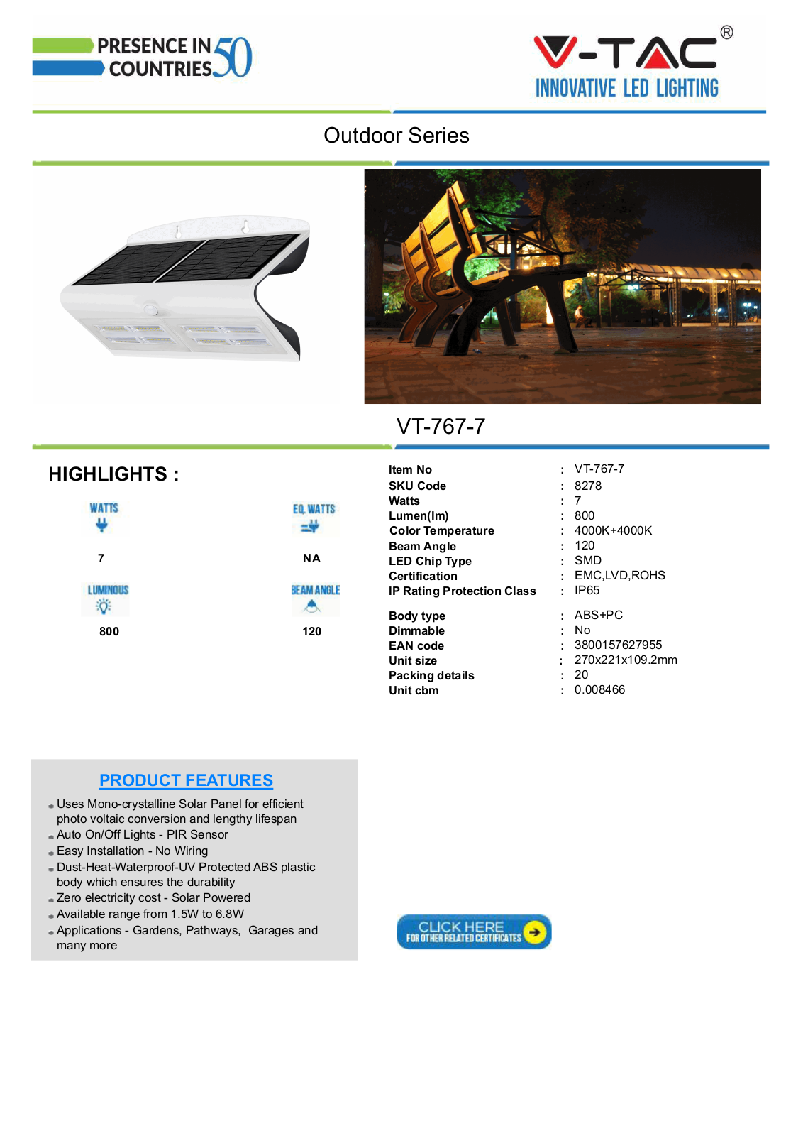 V-TAC VT-8278 Datasheet - ManualMachine.com