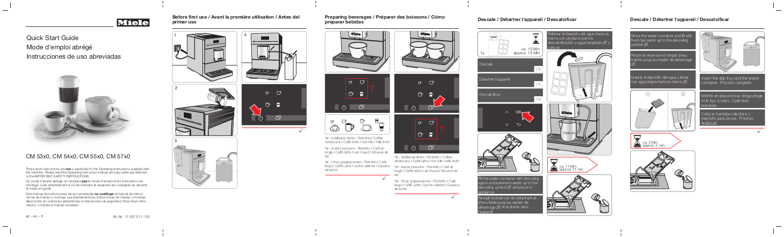 Miele CM 5310, CM 5410, CM 5510, CM 5710 Operating instructions