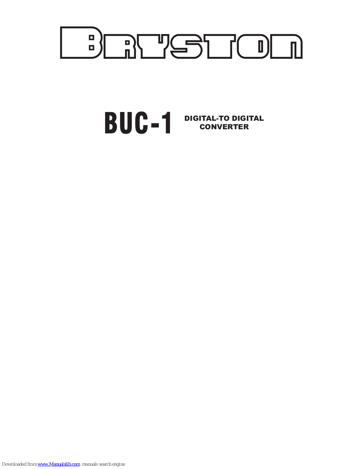 Bryston BUC-1 User Manual