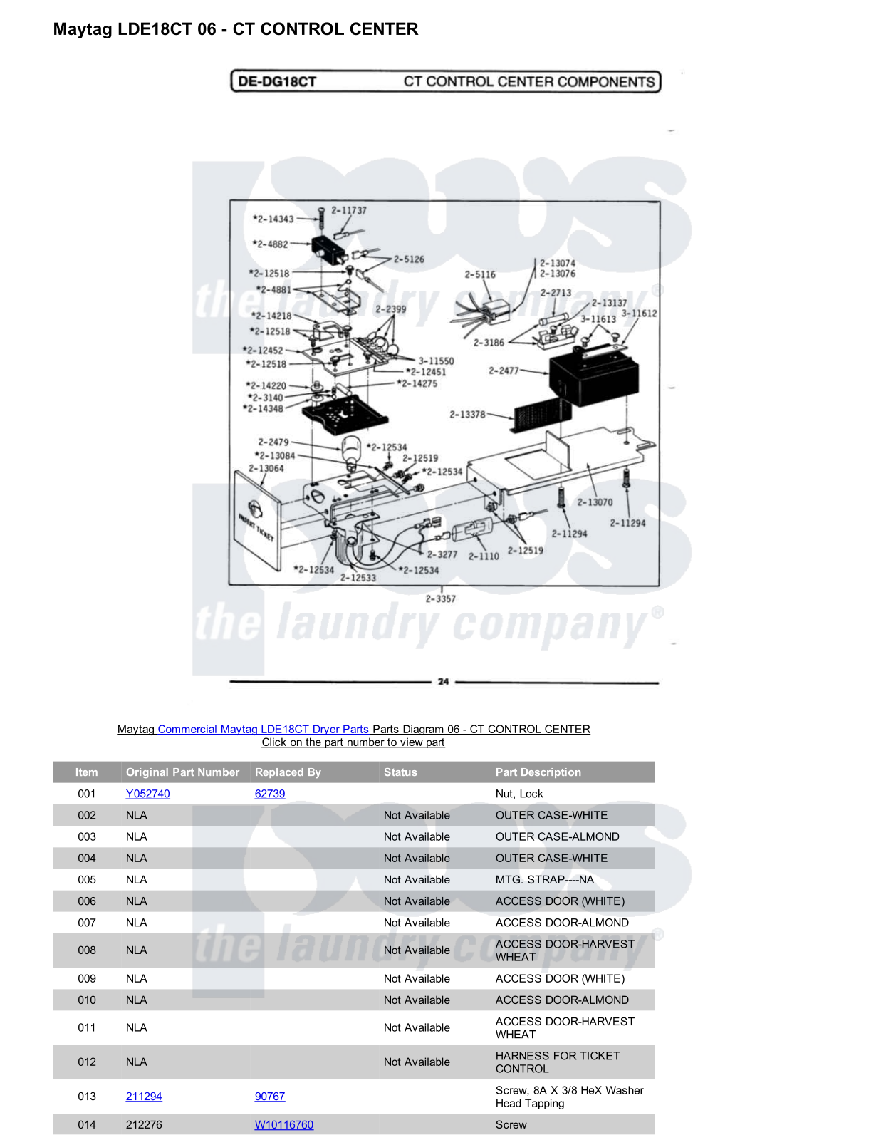 Maytag LDE18CT Parts Diagram