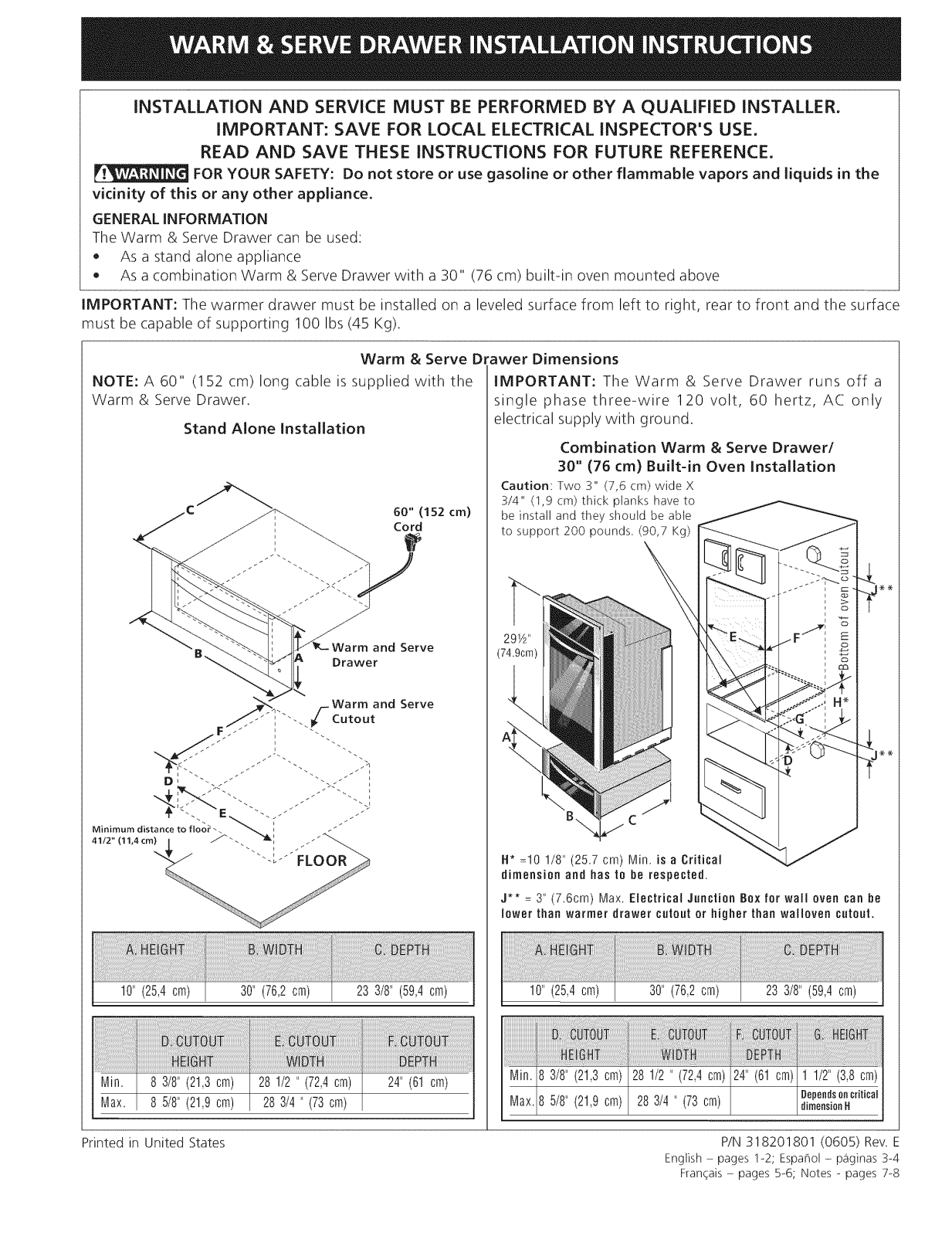 Electrolux E30WD75ESS1, E30WD75ESS2 Installation Guide - ManualMachine.com