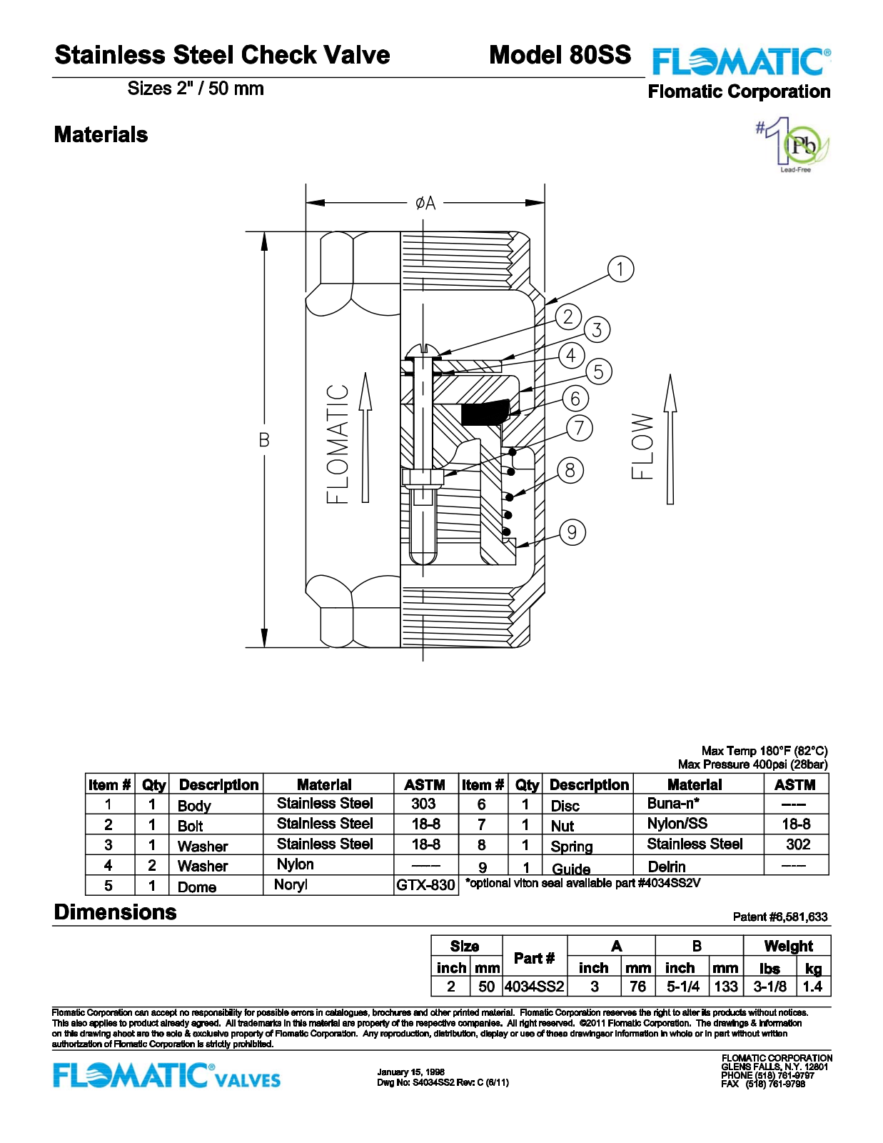 Flomatic 80SS Parts List