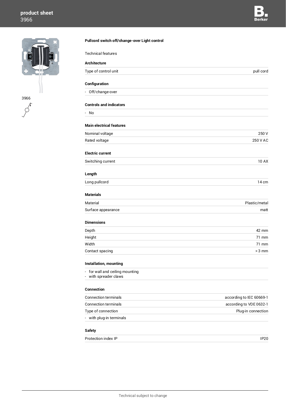 Berker 3966 User Manual - ManualMachine.com