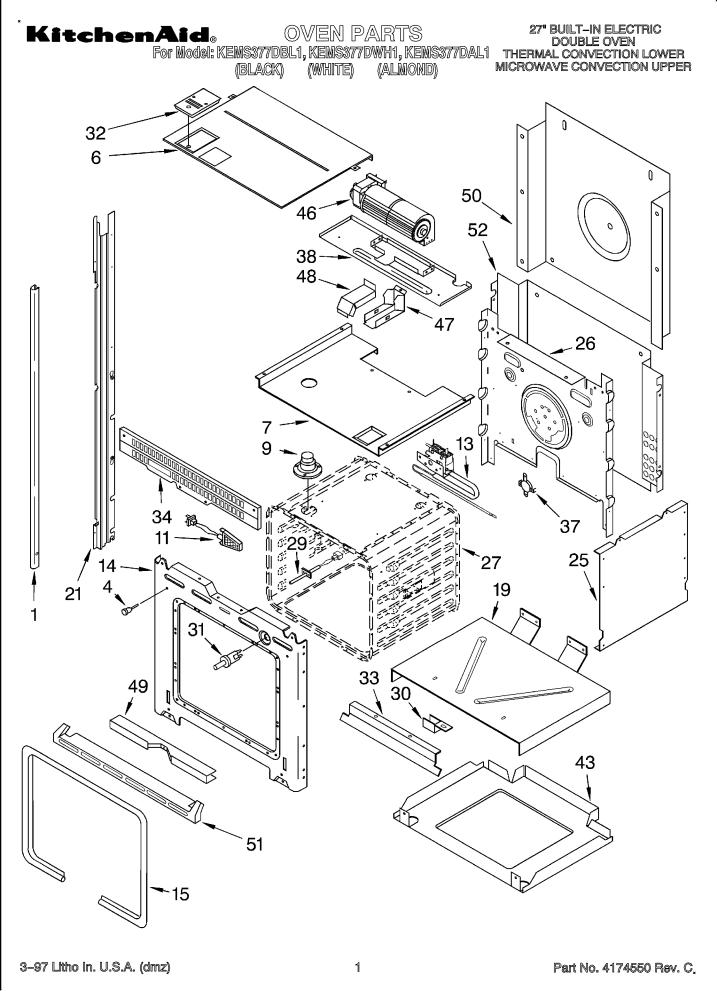 KitchenAid KEMS377DWH1 Parts List